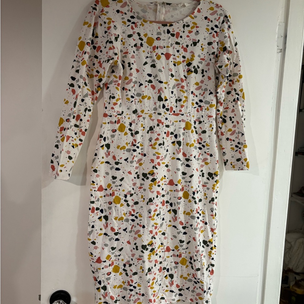 DownEast Multicolor Abstract Print Dress
